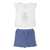 Organic Shorts Set - Blue Floral