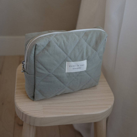 Cotton Quilted Pouch - Menthe
