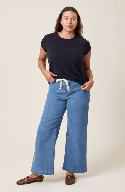 Wide Leg Maternity Jean - Drawstring
