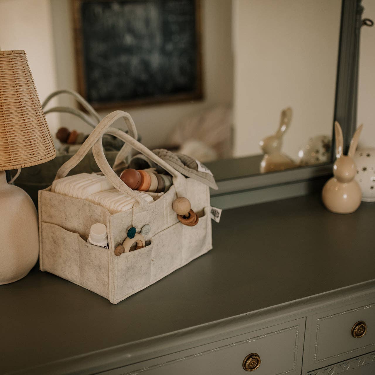 Large Diaper Caddy - White