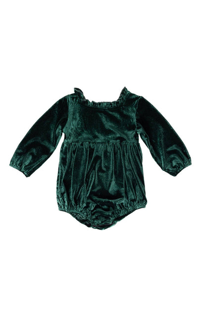 Cypress Romper in Green Velvet