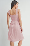 Pink Smocked Sleeveless Dress Maternity