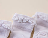 squid socks -White Lace Non-Slip Silicone Grip Baby Socks 12 - 24M