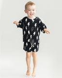 Lucky Panda Kids - Shorts Set - Black Bolts