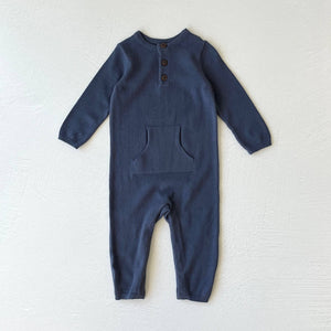 Viverano Organics - Milan Pocket Knit Jumpsuit - Dusty Blue