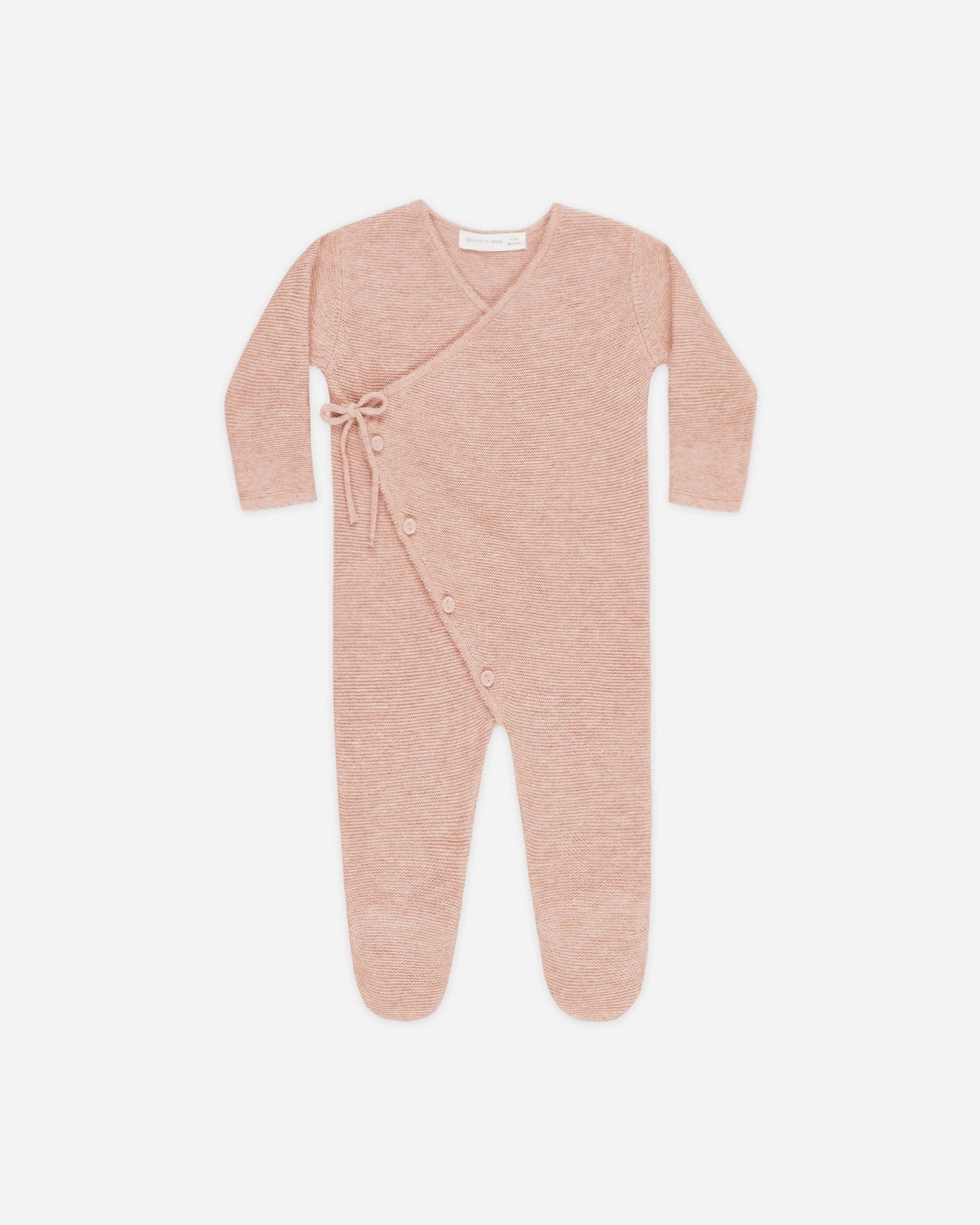 Wrap Knit Footie - Rose