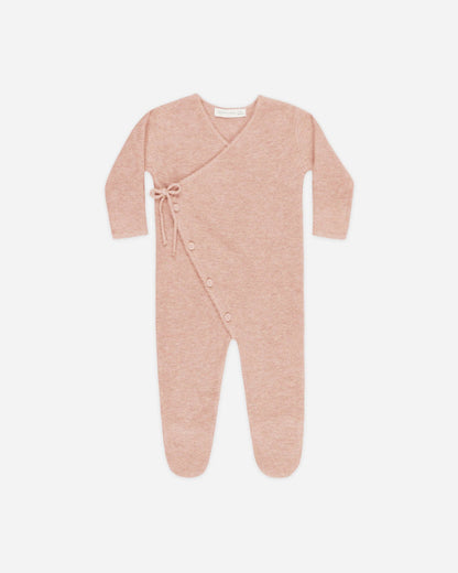 Wrap Knit Footie - Rose