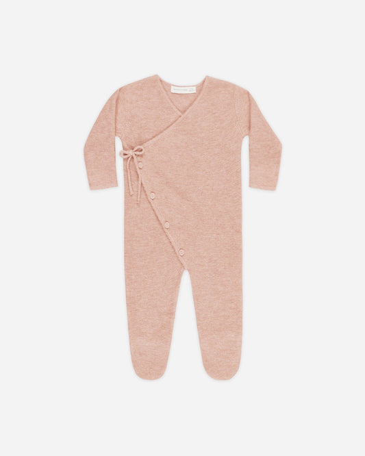 Wrap Knit Footie - Rose