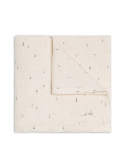 Muslin Swaddle Blanket - Marina / Sea + Dune