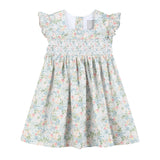 Smocked Flutter Dress - Floral