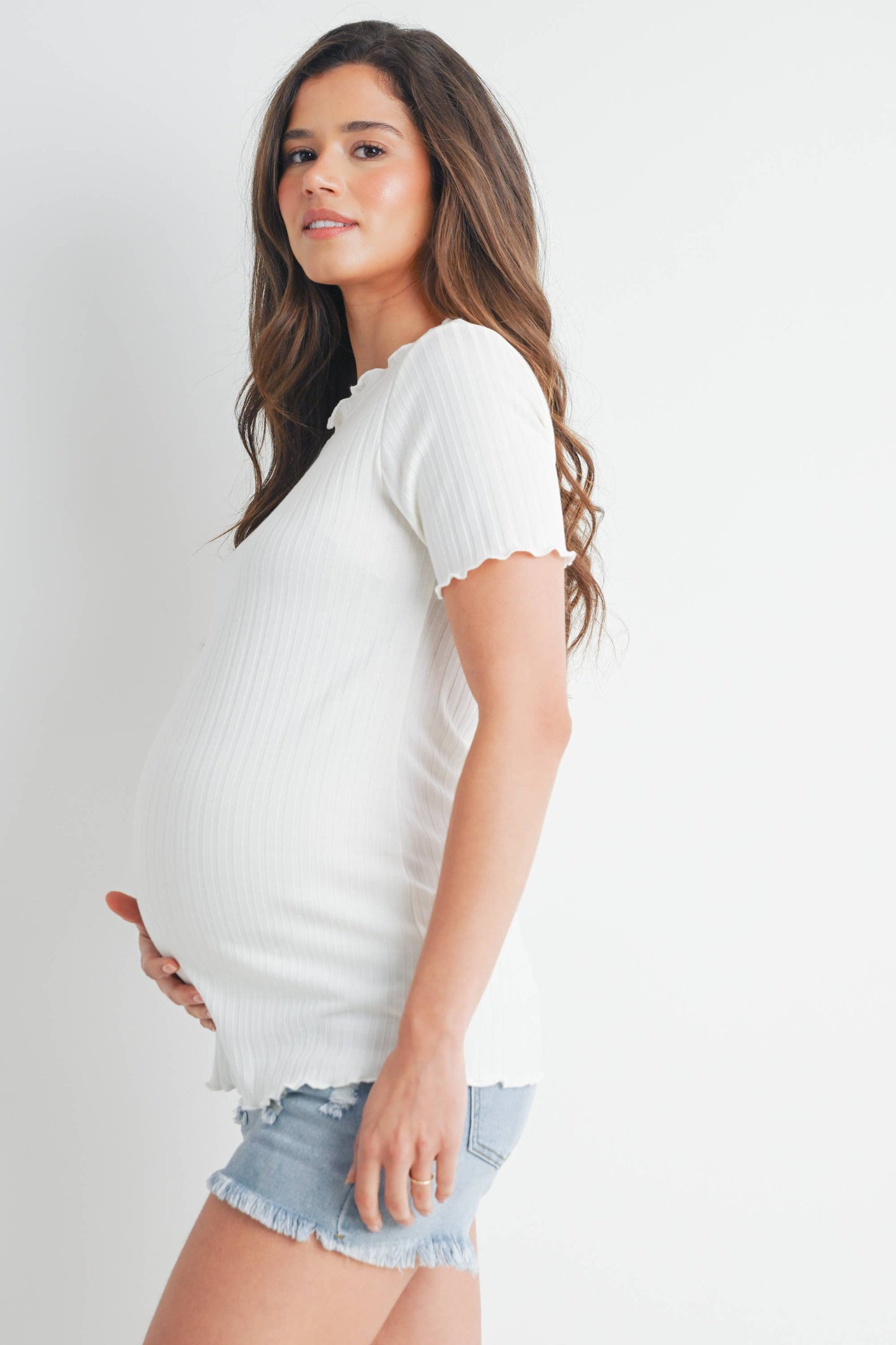 Ribbed SS T-Shirt Maternity