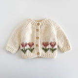 Knit Cardigan Sweater - Tulip