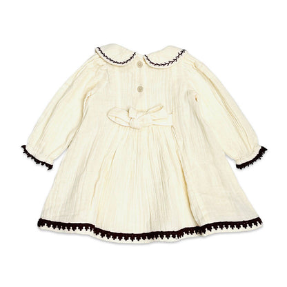 Smocked Muslin Dress - Cream