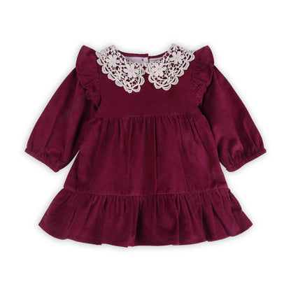 Corduroy Dress Set - Raspberry