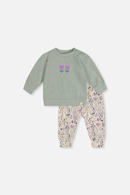 DPD Organic Pant Set - Green Floral