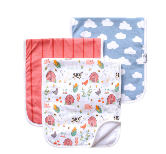 Farmstead Burp Cloth Set-3 pack