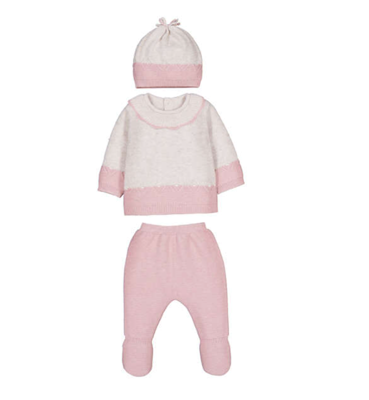 Mayoral Collared Knit Set - Rose
