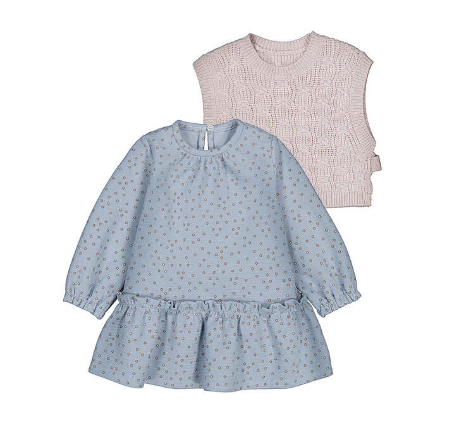 Mayoral Knit Vest/Dress Set - Blue