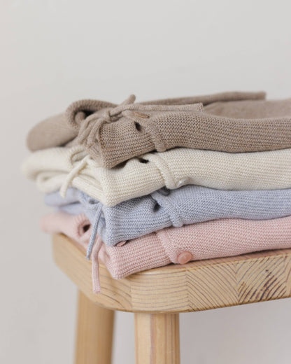Wrap Knit Footie - Blue