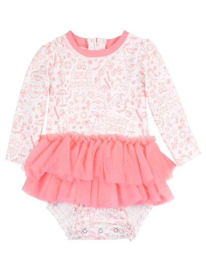 Rash Guard Suit Tulle Skirted - Seaside