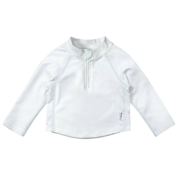 UPF 50+ Zip Rashguard - White