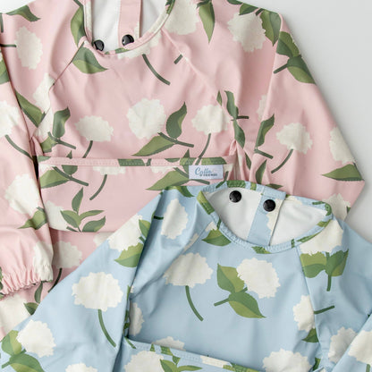 The Grayson Long Sleeve Bib - Hydrangeas
