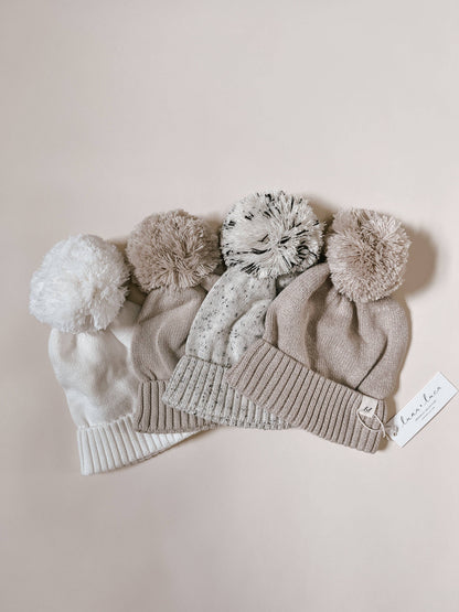 LL Pom Beanie - Heather Beige