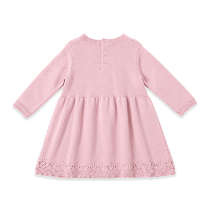 Pointelle Sweater Knit Dress - Rose