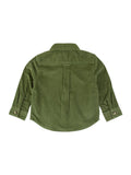 RuffleButts + RuggedButts - Boys Stretch Corduroy Long Sleeve Button Down Shirt: Green / 18-24m