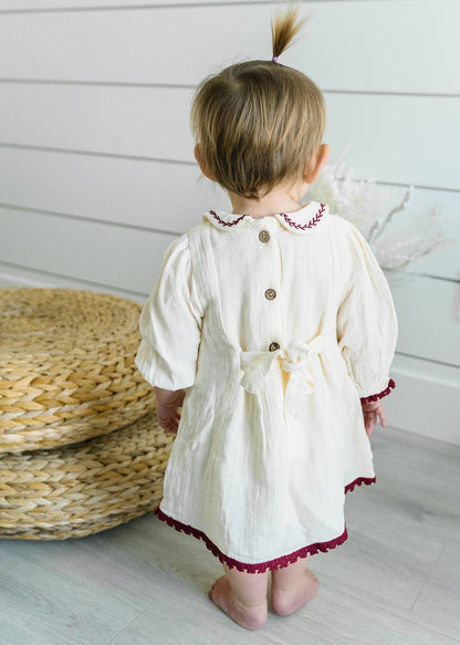 Smocked Muslin Dress - Cream