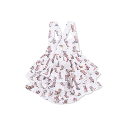 Cowgirl Boots - Ruffle Sunsuit