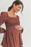 Floral Smocked Blouse Maternity