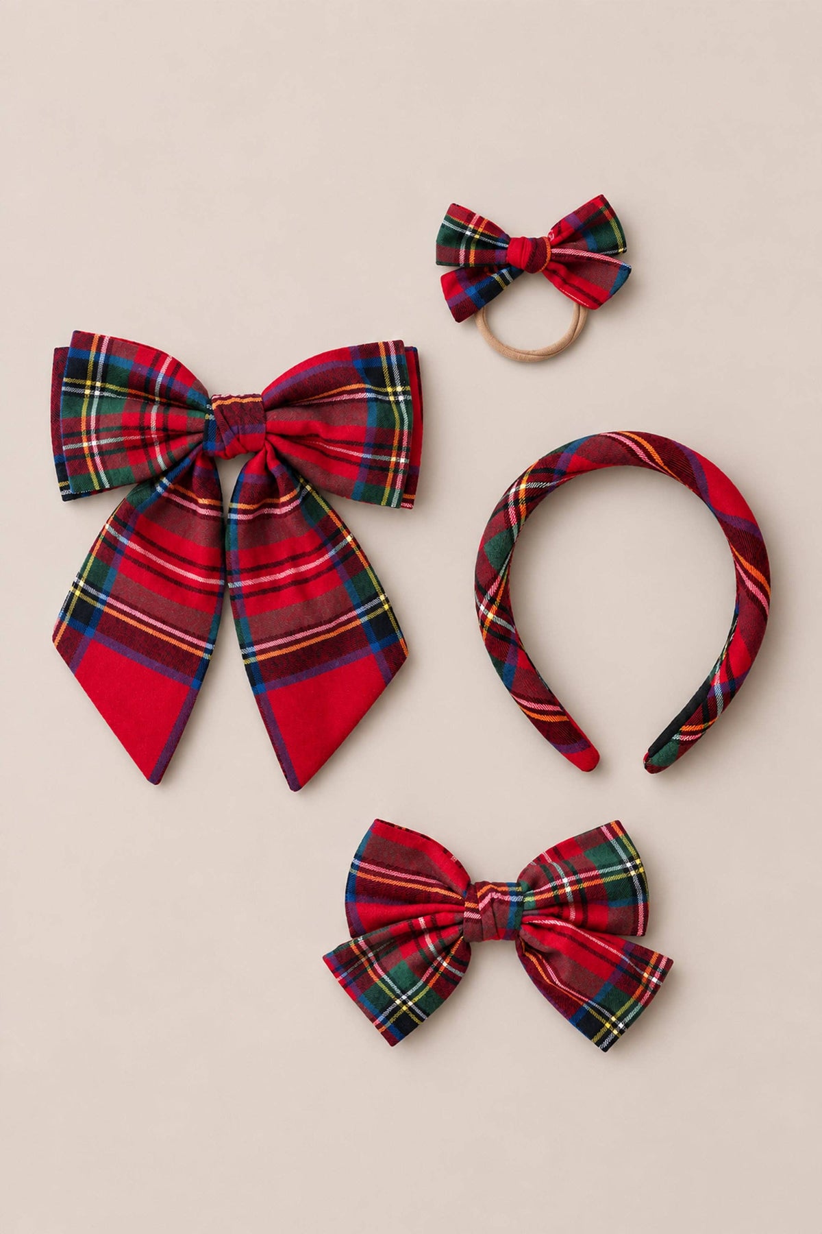 Hair Bows in Holiday Plaid