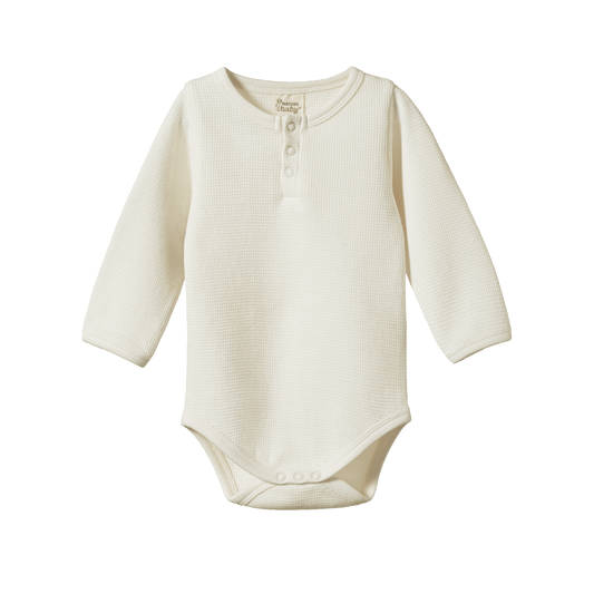 Waffle Henley Long Sleeve Bodysuit