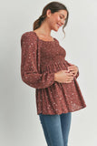 Floral Smocked Blouse Maternity