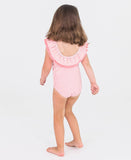 RuffleButts - Bubblegum Seersucker Ruffle One Piece