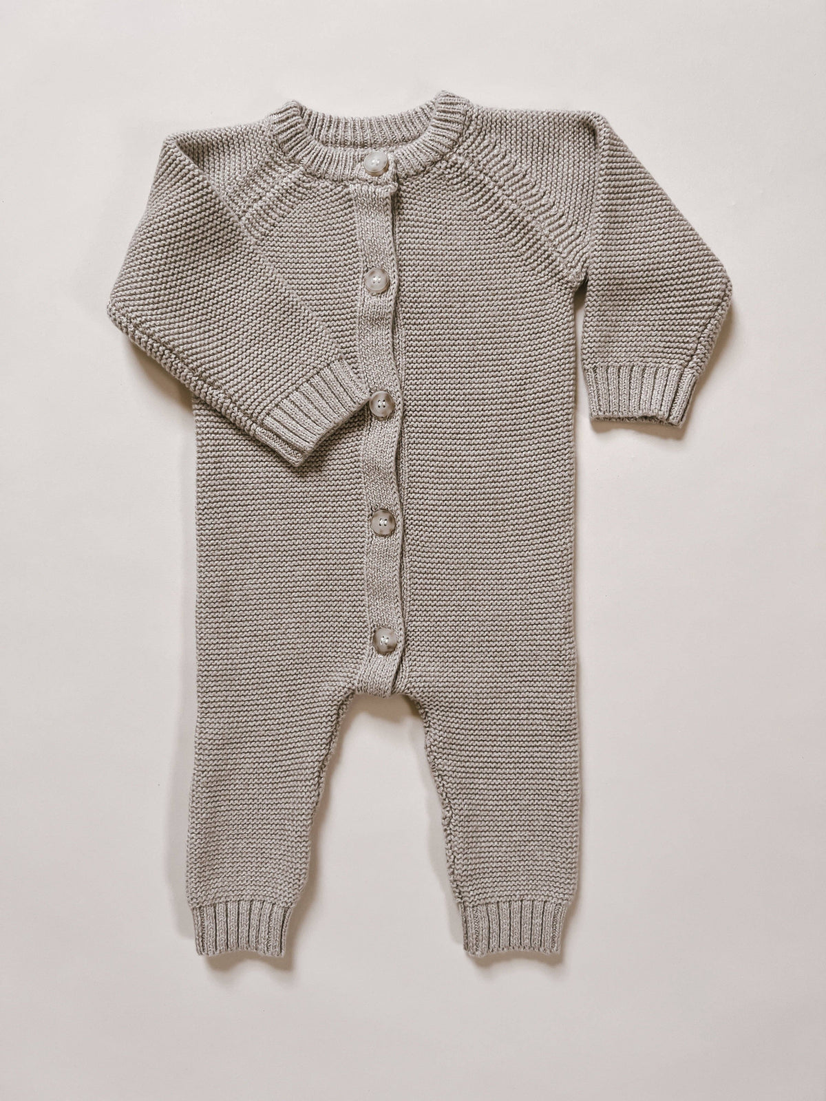 Purl Knit Jumpsuit - Heather Beige