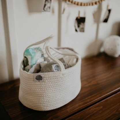 Rope Diaper Caddy - White