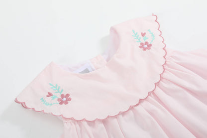 Scallop Collar Dress - Bunnies