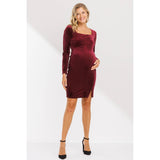 Green Velvet Mini Dress Maternity