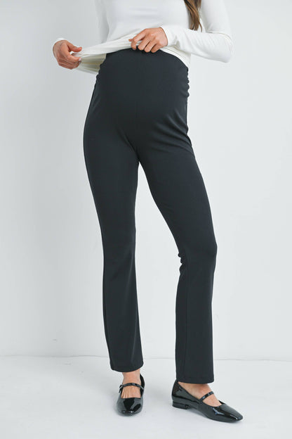 Black Flare Knit Pants Maternity