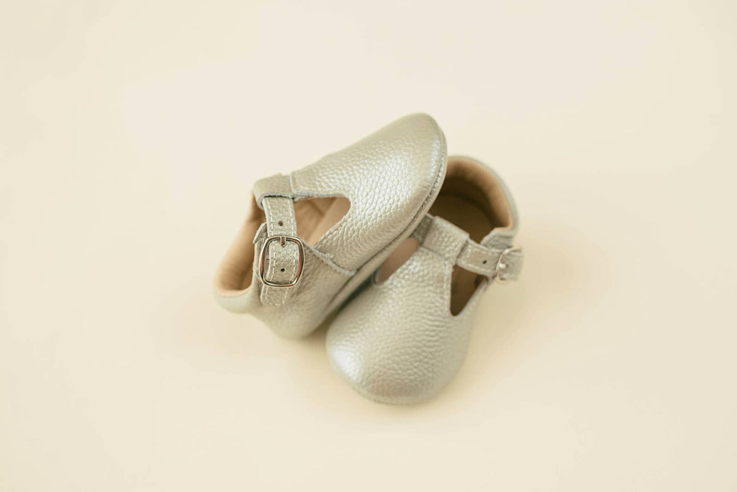 Silver Leather Mary Janes