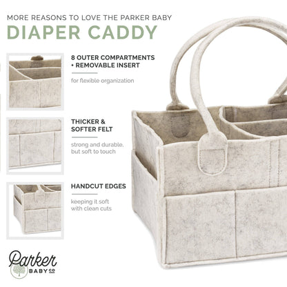 Large Diaper Caddy - White