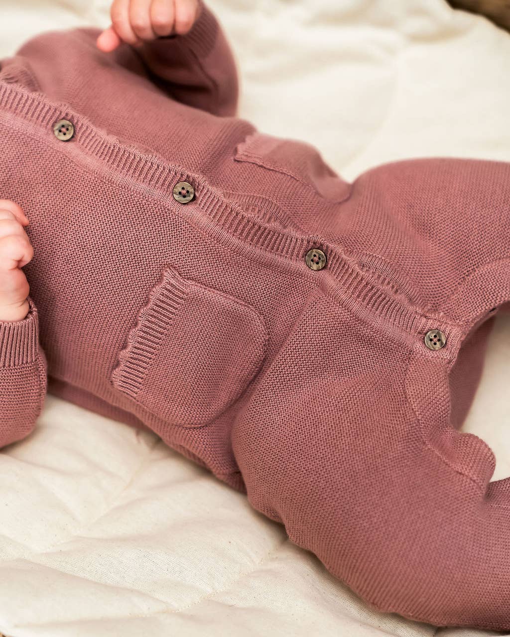 Chunky Knit Jumpsuit - Mauve