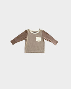 babysprouts  - Colorblock Pocket Shirt - Cocoa