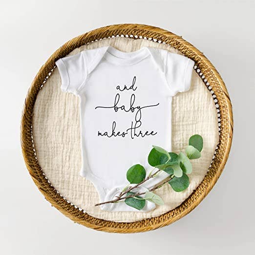 Baby Makes Three Onesie
