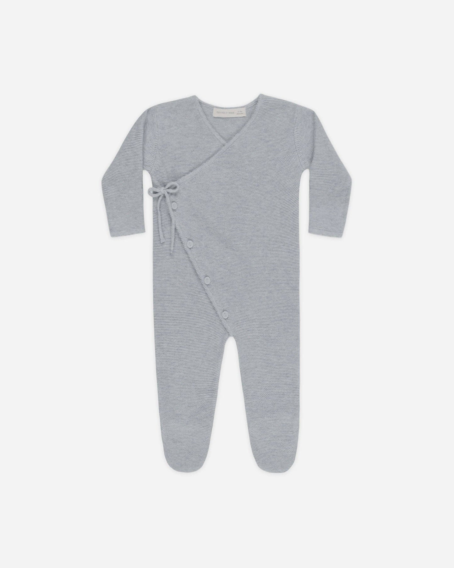 Wrap Knit Footie - Blue