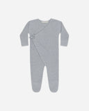 Wrap Knit Footie - Blue