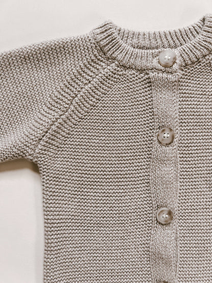 Purl Knit Jumpsuit - Heather Beige