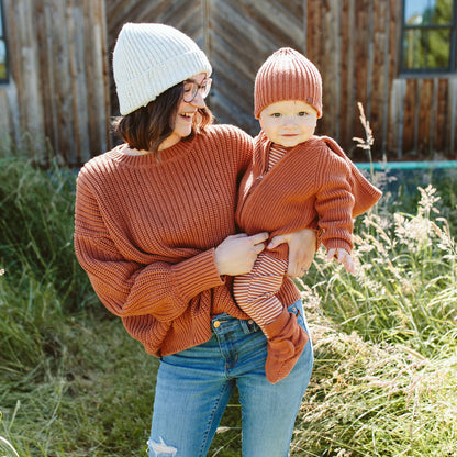 goumikids - Knit Cotton Baby Stay-On Boots - Clay